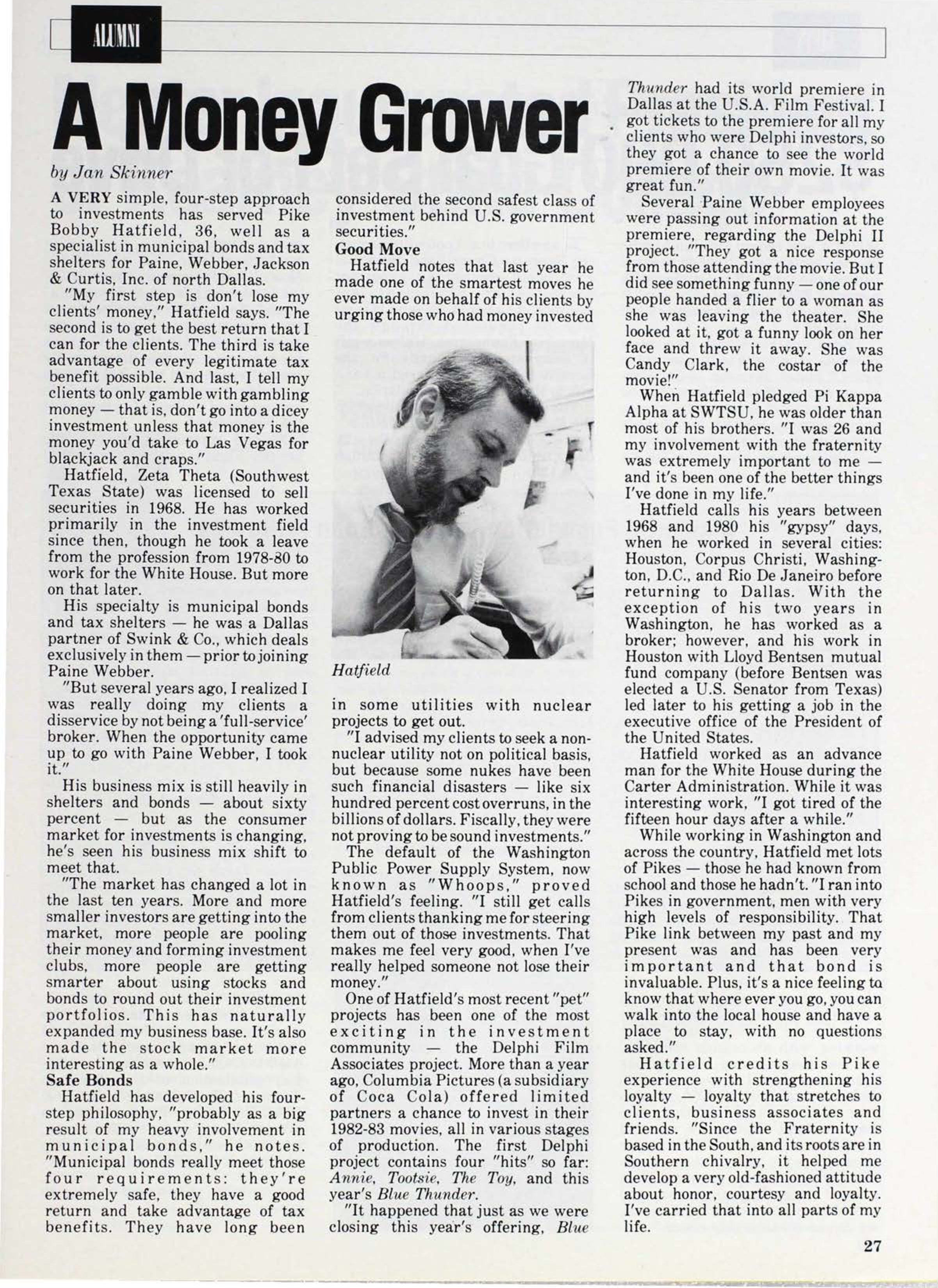 Alumni: A Money Grower